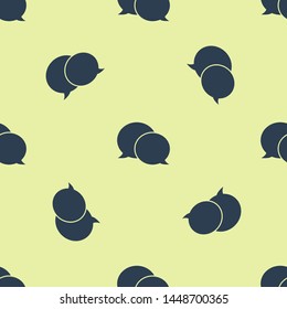 Blue Speech bubble chat icon isolated seamless pattern on white background. Message icon. Communication or comment chat symbol.  Vector Illustration