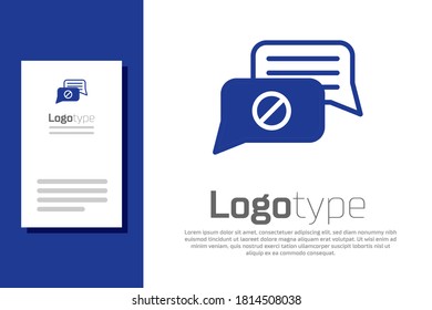 Blue Speech bubble chat icon isolated on white background. Message icon. Communication or comment chat symbol. Logo design template element. Vector.