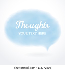 Blue speech bubble in cloud shape. Used Gradient Mesh. Useful for websites, blogs, web ad, or different designs. Isolated Vector illustration on white background EPS 10