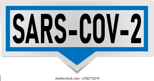 blue speech bubble with coronavirus Sars cov 2 icon over white background, line style, vector illustration