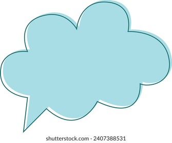 Blue Speech Bubble Doodle Vector: Creative Thought and Design Elements