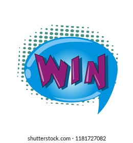 Blue speech bubble with halftone background