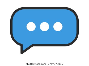 A blue speech bubble icon with three dots, representing messaging or conversations.