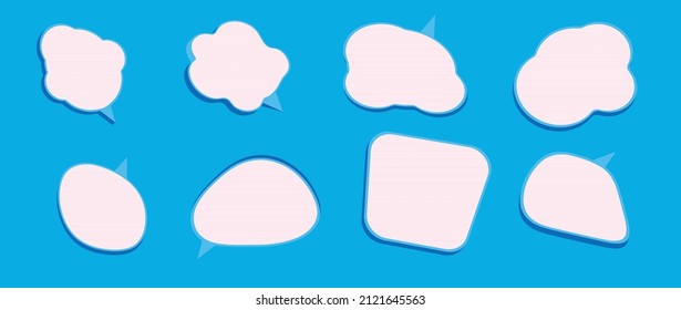 Blue speech bubble pack in paper style