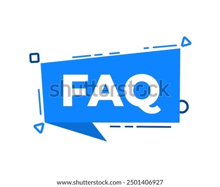 Blue speech bubble showing faq acronym for frequently asked questions section of a website