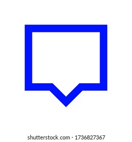 signo de burbuja de habla azul aislado en blanco