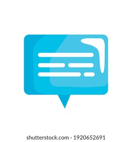 blue speech bubble social media icon vector illustration design