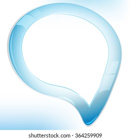 Blue speech bubble with space for your text