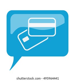 Blue speech bubble with white Cblueit Card Payment icon on white background