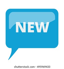 Blue speech bubble with white Institution icon on white background
