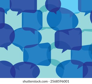 blue speech bubbles background vector illustration