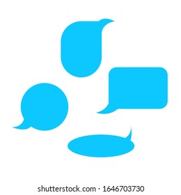 el Discurso Azul burbuja en diferentes formas. Juego de burbujas de habla. Comentarios del chat. Ilustración vectorial.