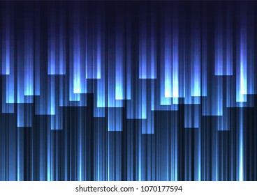 blue speed bar overlap in dark background, stripe layer backdrop, technology template, vector illustration