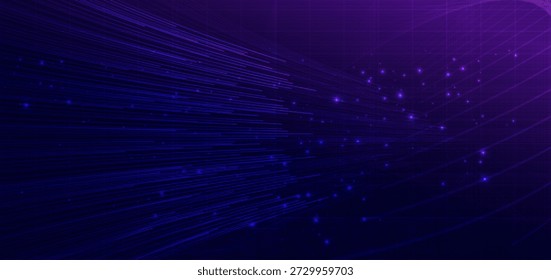 Linhas de velocidade azul, velocidade da rede de internet, fundo futurista da tecnologia. Ilustração vetorial