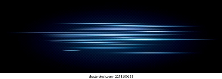 Blue speed lines. light effect. Abstract laser beams of light. Chaotic neon lines.