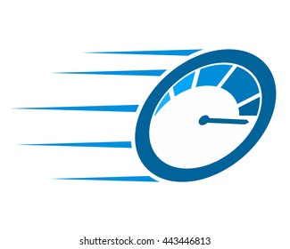 blue speedometer fast speed automotive image vector