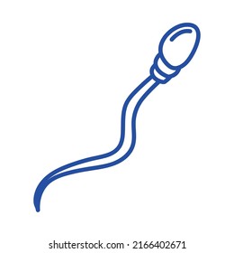 diseño de esperma azul sobre blanco