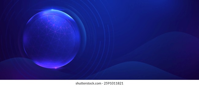 Blue sphere abstract high technology vector background