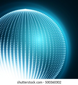Fondo de la Esfera Azul - Cuadrícula de Globe abstracta - Diseño de vectores futuristas