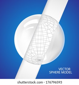 Blue sphere - design elements. Vector illustration.