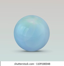 Blue sphere in flight. White background. Vector