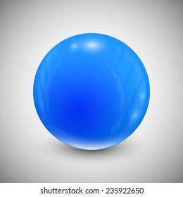 blue sphere isolated on a gray background