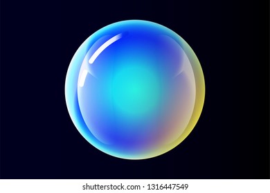 Blue sphere on a dark blue background.