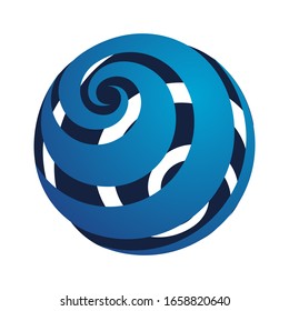 Blue sphere on a white background in vector EPS10