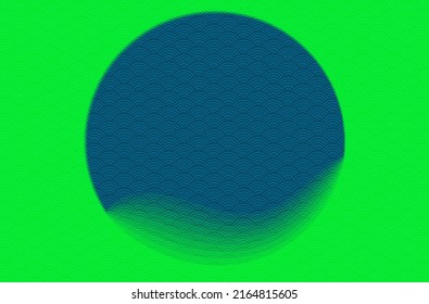blue sphere with oriental wave on gradient green background modern art can be use for notebook cover product package design food and beverage label advertisement poster website banner vector eps.