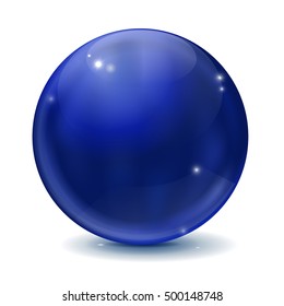 Blue sphere. Vector illustration isolated on white background
