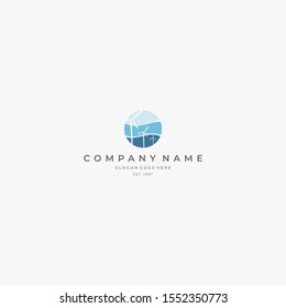 blue sphere wave with windmill logo concept