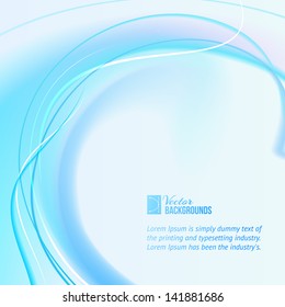 Blue sphere waves abstract background. Vector illustration, contains transparencies and effects.