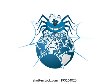 Blue spider on the planet