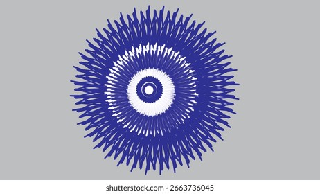 Blue spiky circular abstract shape