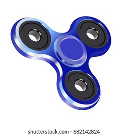 blue spinner on a white background shiny metallic triple