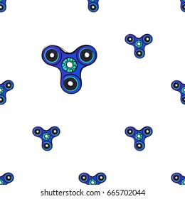 blue spinner. Vector hand drawn fashion illustration on white background in watercolor style