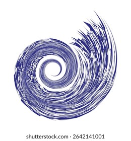 Blue spiral abstract. Hypnotic swirl pattern. Dynamic Vector motion. Artistic energy form.