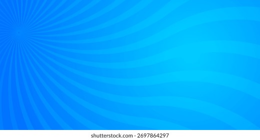 Ilustración vectorial de fondo espiral azul. fondo cómico.
