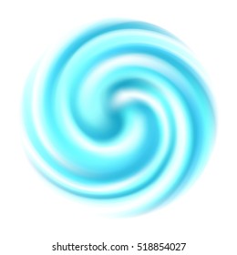 Blue spiral blur swirl background. Vector illustration.