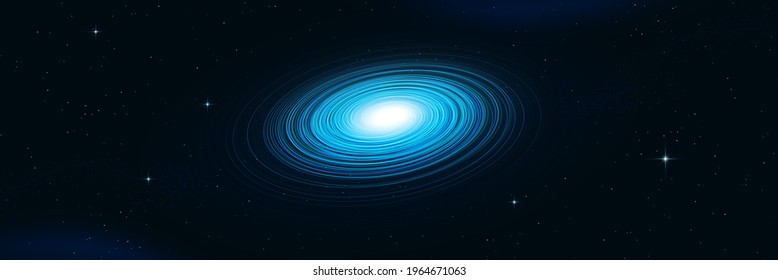 Blue spiral galaxy milky way abstract background vector illustration