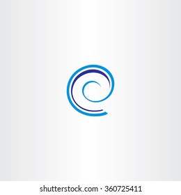 blue spiral letter e icon logo sign