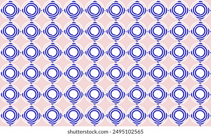 Blue spiral line with pink diamond repeat pattern, replete image, background design for fabric printing, round patter