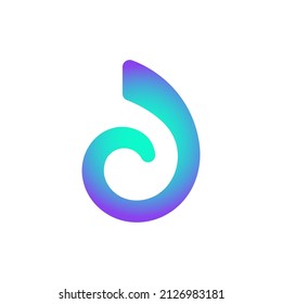 Blue spiral logo. Vector smooth logotype with a gradient on white background. 