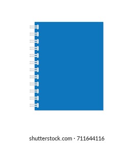 blue spiral notebook- vector illustration
