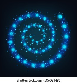 Blue Spiral shiny frame vector illustration