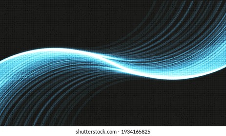 Blue Spiral Sound Wave Technology Background,Hi-tech Digital and electronic wave Concept design,Free Space For text in put,Vector illustration.
