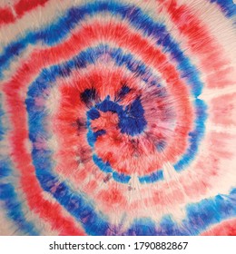 Blue Spiral Tie Dye  Hippie Spiral Flag  Brush Blue Pattern  Circle Colorful Print  Spiral Dirty Hippie  Red Swirl Background  Vector Dyed Print  French Dyed Tiedye Boho  Spiral Usa Background