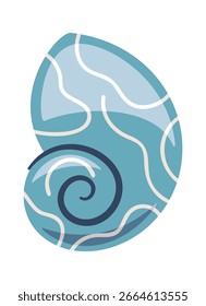 Elemento de concha subacuática espiral azul