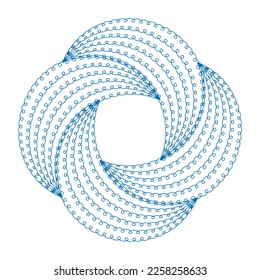 blue spiral vector bagel with twisted squiggle