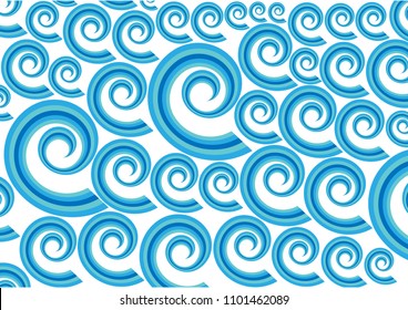 Blue spiral wave pattern design.